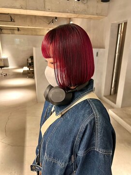 リール(rire) デザインカラーレイヤーカットウェットヘア夏オリーブベージュ