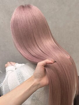 ロンド レア 天神大名店(Lond Le’a) ケアブリーチ髪質改善ピンクベージュ小顔ワンレンカット韓国大名