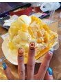 ヘアースタジオ ジェイワン(hair studio J ONE)&nbsp;少し変わったネイルにするのが好きなので、沖縄旅行ではシーサー
