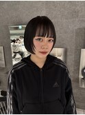 ボブ/ミニボブ/前髪/顔まわりレイヤー/カット/黒染め/レイヤー