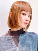Say.ショートボブホワイトグレージュ地毛風ストレートミニボブ