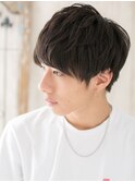 ダークアッシュ斜めバングメンズショートY南越谷