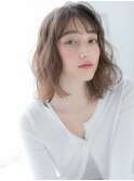 センター北/髪質改善/カーキベージュ×ふんわり波巻きミディk
