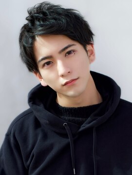 【F】ツーブロックアップバングサラリーマンヘア