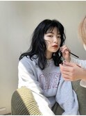 グレージュハンサムショートレイヤーカットセミロングボブヘア