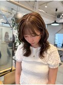 Lomalia表参道ナチュラルブラウンケアカラー前髪カット