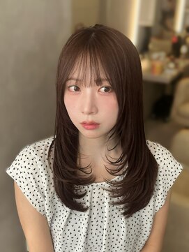 オムニス 表参道(Omnis) ざくざくレイヤーハッシュカット表参道ワンカールブラウン韓国