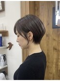 青森八戸すっきり大人ショートグレージュ20代30代40代50代