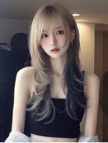 レア 新越谷(LEA) 艶感ロングレイヤー × ベージュブラウン