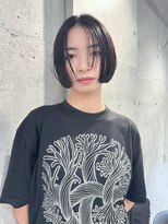 キャロルガーデンズ ボコカ 表参道(Carroll Gardens bococa)&nbsp;黒髪ミニボブ×シースルーバング