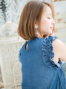 モッズヘア 越谷西口店(mod's hair) ■ツヤ感ピンクカラー耳かけグラボブ越谷30代40代50代11-7★!