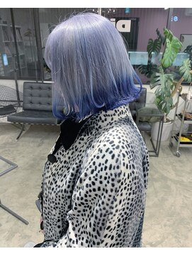 ディーカヘアーセンダイ(Di KA HAIR sendai) BLUE/裾カラー