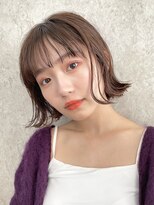 サンク 原宿 表参道(cinq)&nbsp;外ハネボブ切りっぱなし透明感カラー髪質改善前髪