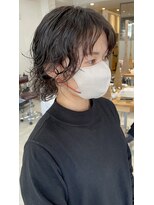 ヘアデザイン ソラ(Sola)&nbsp;カジュアルスパイラルパーマショート×アッシュカラー