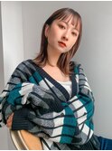 大人オン眉ブラウン、ミディアム