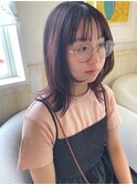 くびれレイヤー　外ハネボブ　大人可愛い　ラズベリーピンク