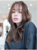 韓国レイヤーくびれヘア透明感カラー髪質改善前髪