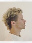 メンズブリーチデザインカット刈り上げマッシュショートフェード