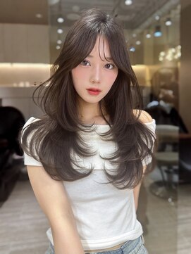 ロンドガーネット 池袋(Lond garnet) ミニウルフレイヤーカット顔周り前髪韓国ミディアムロング/池袋