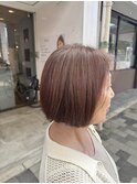 白髪を活かしたカラー　ピンクベージュ