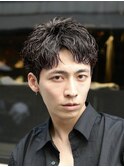 渋谷スパイキーパーマメンズパーマルーズショート30代