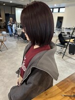 ナンバー(number+)&nbsp;大人可愛い艶感ピンクブラウンボブ