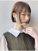 ミニボブ小顔切りっぱなしボブショート