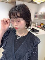フィット ヒュー 千葉(fit hue) ミルクティーブロンド/ダークブルー/デジタルパーマ/千葉駅