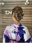 浴衣×ルーズアップ