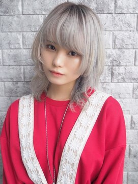 リアイス(Re:ICE) ミニウルフ/くすみブルー/流れるレイヤー/インナーハイライト