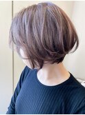 前下がりショート×ラベンダーアッシュ