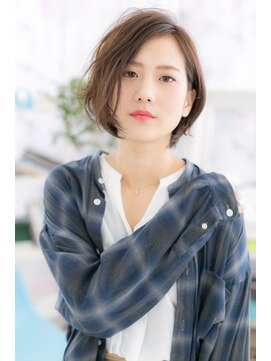 ミック ヘアアンドメイク アップ 駒込店(miq Hair&Make up) フェミニティアシンメトリーかきあげ前髪ワンレンボブb1