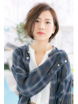 ミック ヘアアンドメイク アップ 駒込店(miq Hair&Make up) フェミニティアシンメトリーかきあげ前髪ワンレンボブb1