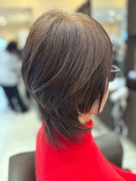 ビーグレイス シモエド店 襟足長めウルフ×ナチュラルブラウン