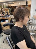 透明感ベージュショート