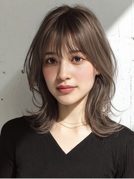 ハーツ(Heart's) ミディアムレイヤー×白髪ぼかしカラー30代40代50代60代