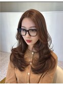 韓国ヘアーハッシュカットレイヤーカットハイライトカラー