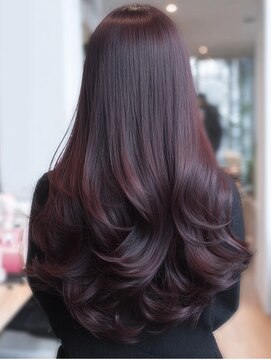 ダル 渋谷/表参道(DAL.) ダークグレイ大人顔周りレイヤー美髪ストレート矯正