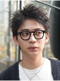 原宿ルーズショートメンズツイストスパイラルパーマ大人短髪ヘア