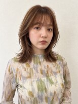 ロア 四条河原町店(LoRE)&nbsp;柔らかブラウンの外ハネミディ｜艶仕上げ｜ミディアムヘア