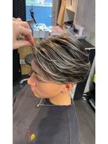 ヘア フラッグ 西葛西店(hair flag) 【メンズバレイヤージュ×シルバーグレージュ】