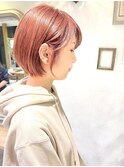 【Quartett】大人可愛い小顔丸みショート オレンジベージュ