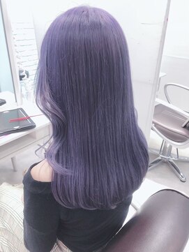 ワンズクロエ 原宿店(ONE's Chloe) イメチェンピンクベージュアンブレラカラー前髪ダークブルー原宿