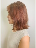 イーストハムアネーロ(EAST HAM anello) くびれミディアムボブ×オレンジ