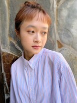 イコル(ikoru)&nbsp;短めバング/ヘアセット/ピンクオレンジ/30代/代官山/恵比寿