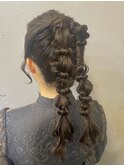 ツイン編みおろしポニー +500円
