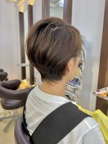 ヘアアーク(HAIR arc) 前下がりひし形ショートボブ#ミルクティーベージュ#大人かわいい