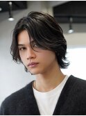 メンズボブメンズミディアムパーマスパイラルパーマルーズパーマ