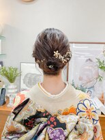 ヘアー アイス カンナ(HAIR ICI Canna)&nbsp;振袖アレンジ/お団子ヘア/シニヨン/結婚式アレンジ【ノグチ】