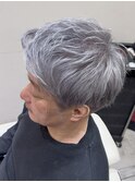 シルバーヘア/白髪ぼかし/全頭ケアブリーチ/50代男性髪型